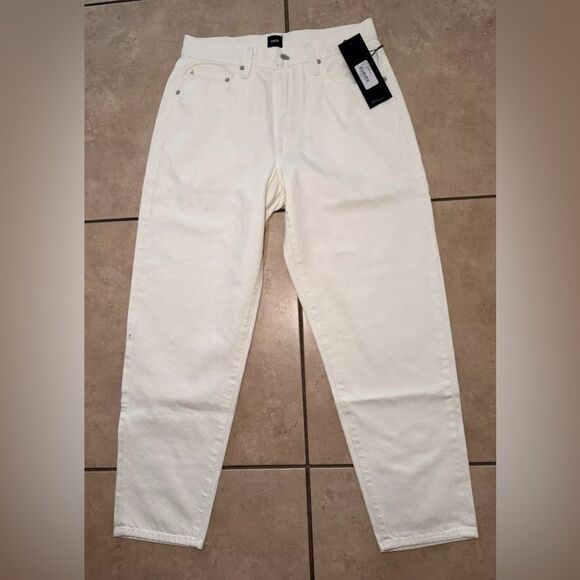 NWT EDWIN Women’s Jeans Anthropologie Anderson Ankle Ivory White - Size 27 - Picture 6 of 11